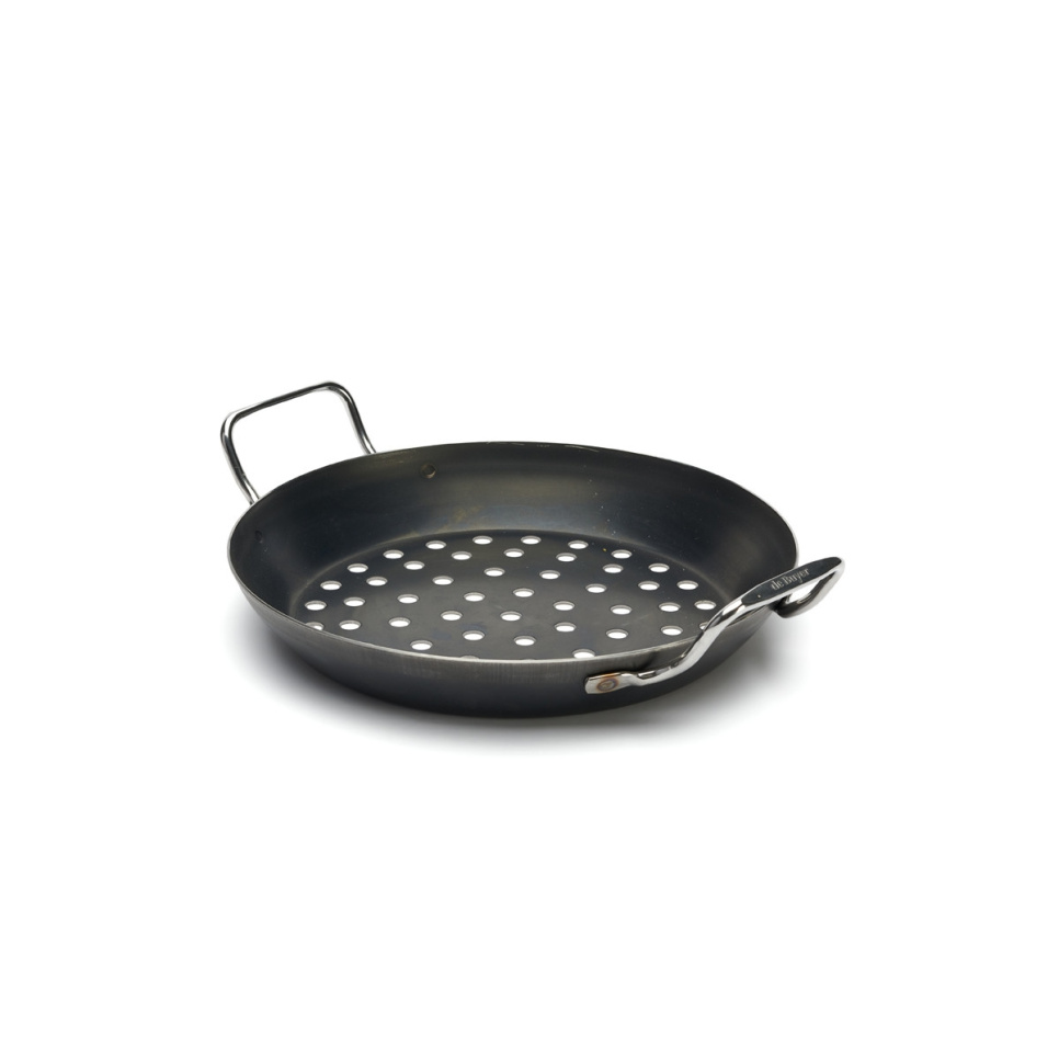 Pan de carbone perforé à griller, Ø28 cm - de Buyer