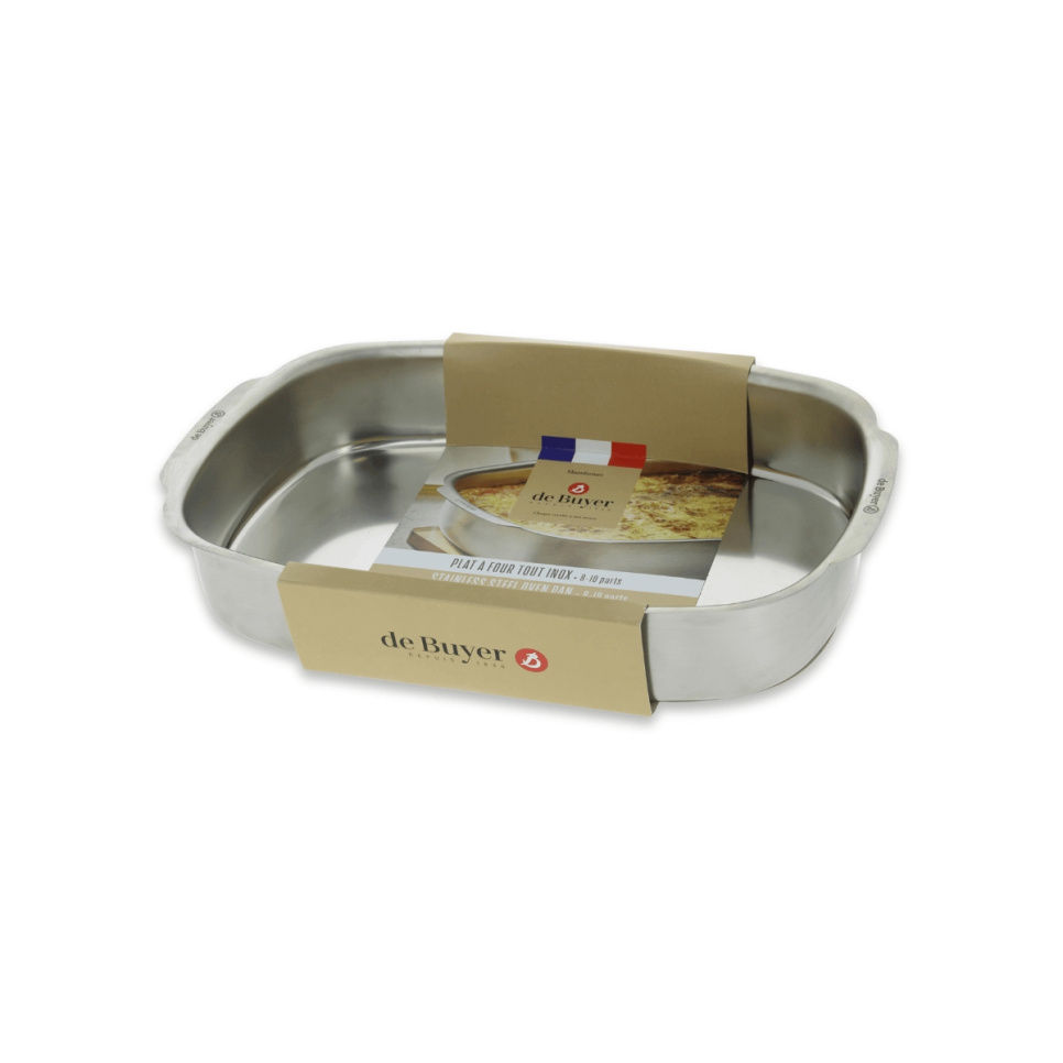 Plat à four en acier inoxydable, 38 x 26 cm - de Buyer