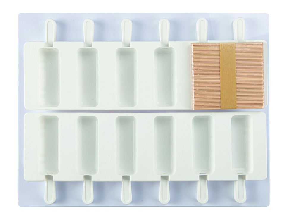 Moule à glace en silicone, Brick, 2 moules de 6 verres + 50 bâtonnets - Martellato dans le groupe Pâtisserie / Moules / Moules en silicone l\'adresse The Kitchen Lab (1710-29014)