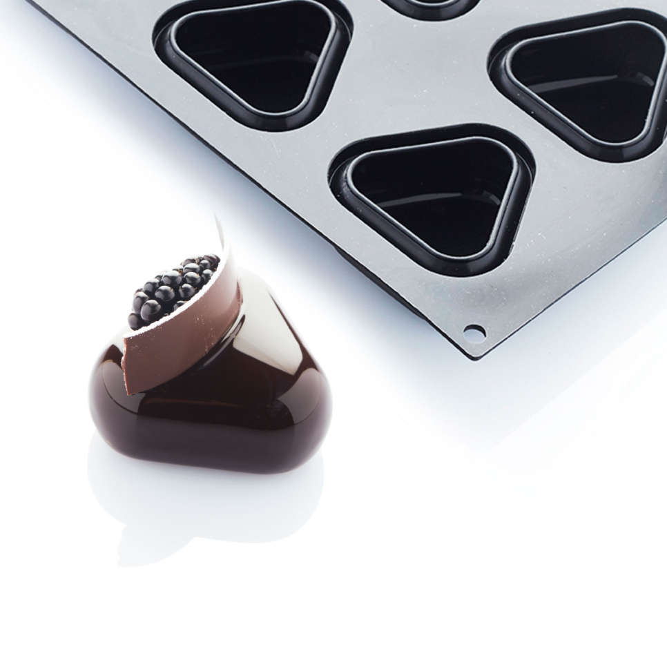 Moule en silicone, noir, triangle, 30SIL507 - Martellato