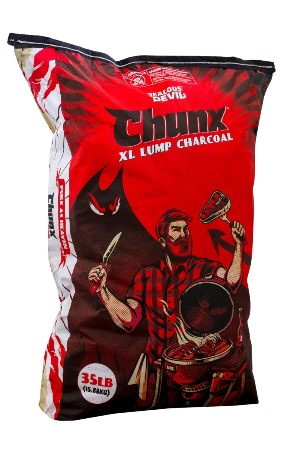 Charbon de bois pour barbecue, Chunx XL - Charbon de bois dur, 15,88 kg - Jealous Devil