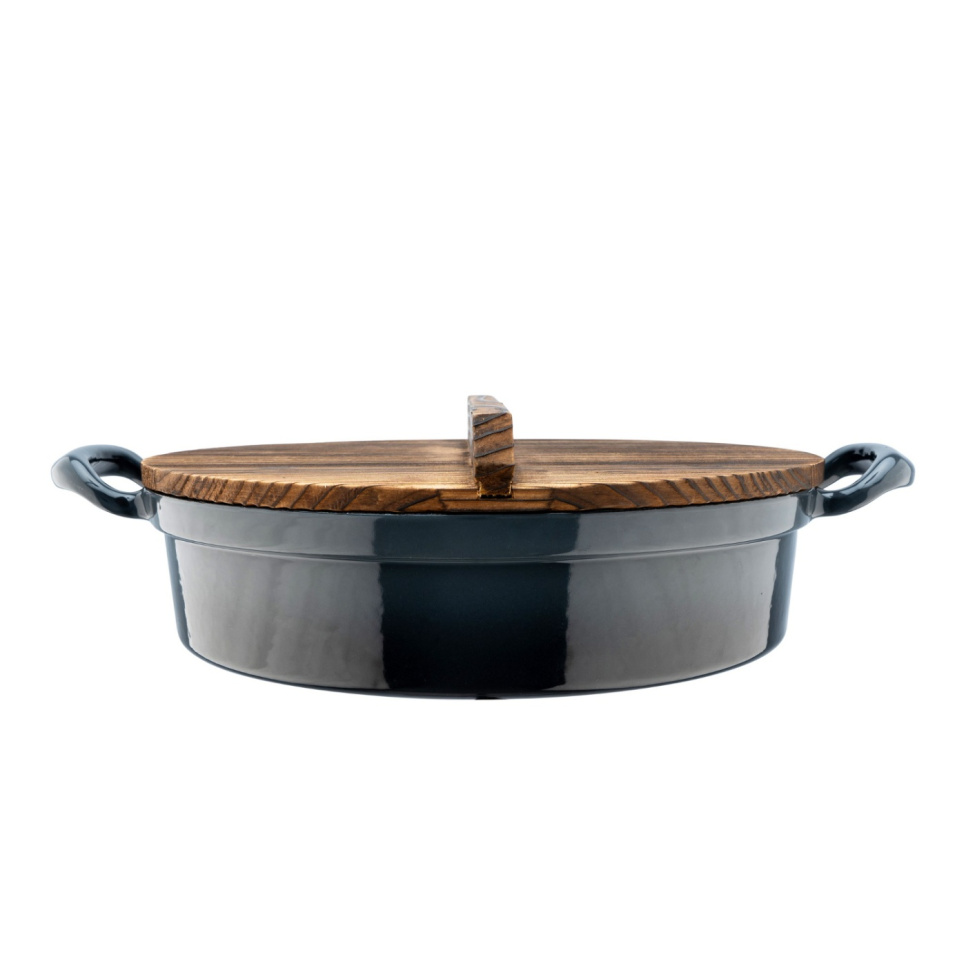 Poêle en fonte avec couvercle en bois 30 cm - Heirol dans le groupe Cuisine / Casseroles et poêles / Casseroles l\'adresse The Kitchen Lab (1786-22028)
