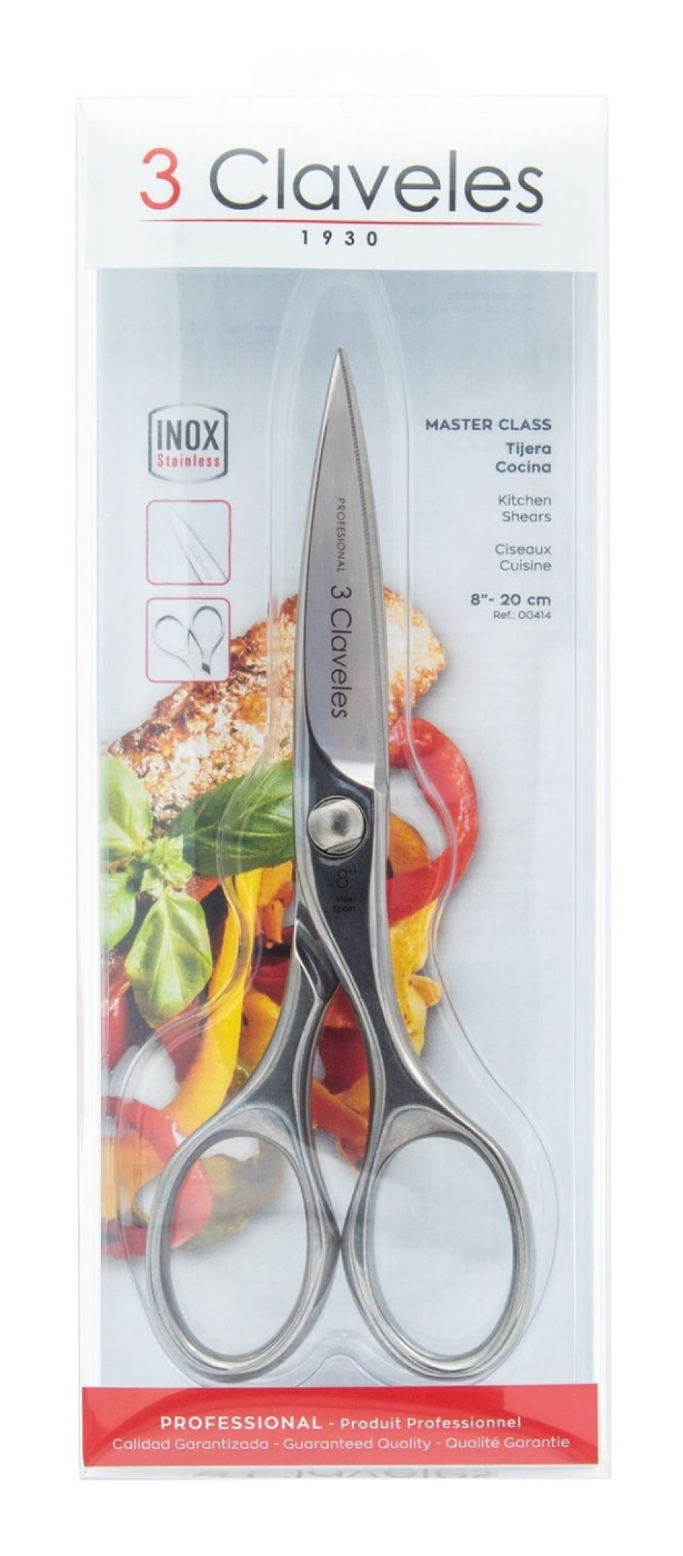 Ciseaux de cuisine 20 cm, Class - 3 Claveles