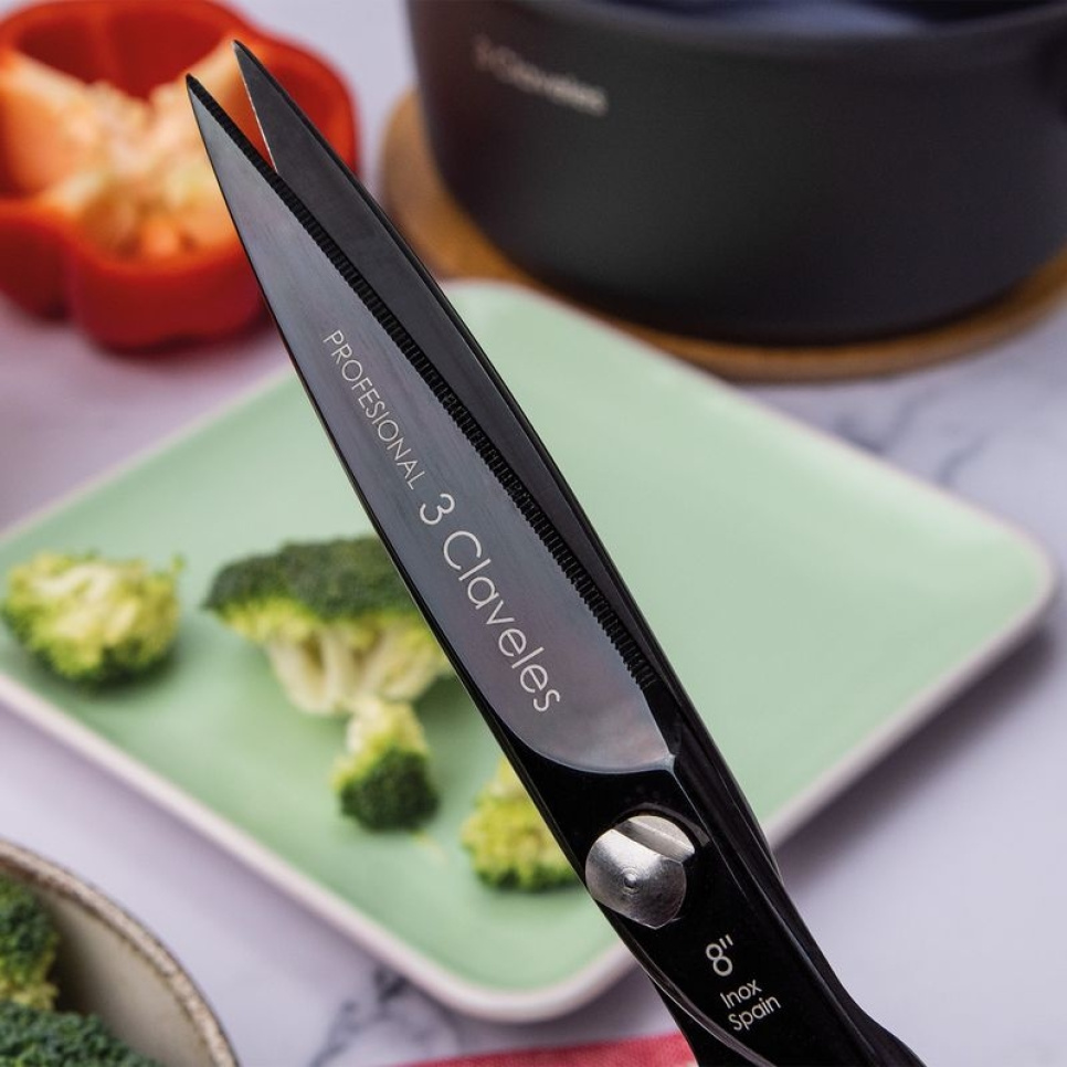 Ciseaux de cuisine 20 cm, Chef, noir - 3 Claveles