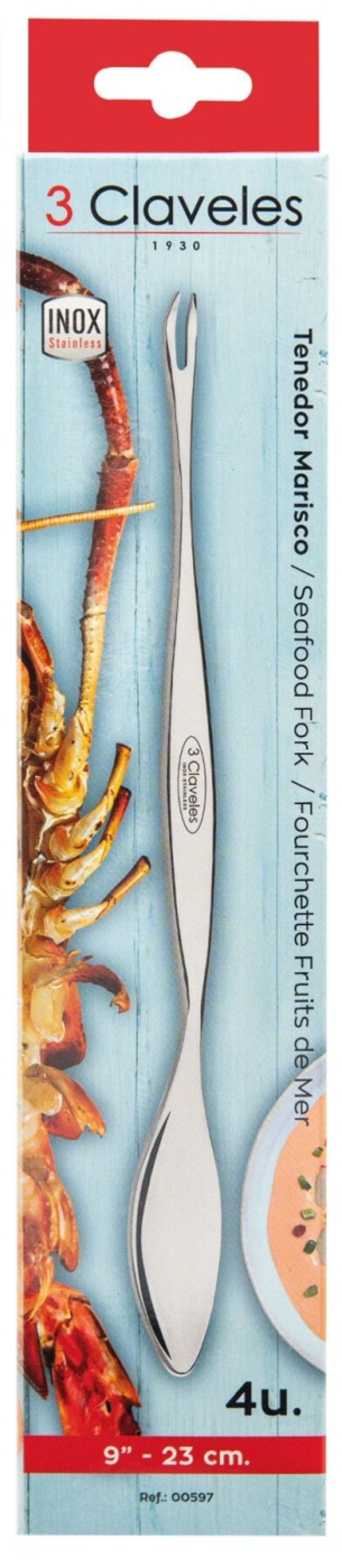 Fourchette à fruits de mer, 23 cm, lot de 4 - 3 Claveles
