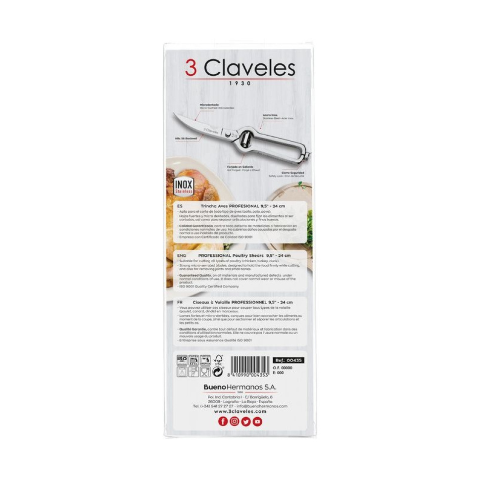 Ciseaux à volaille professionnels avec ressort - 3 Claveles