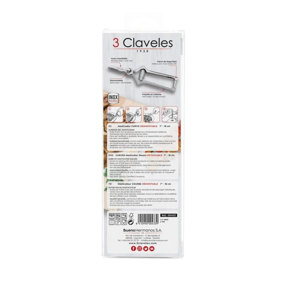 Masticateur rond, ciseaux à bœuf cru - 3 Claveles