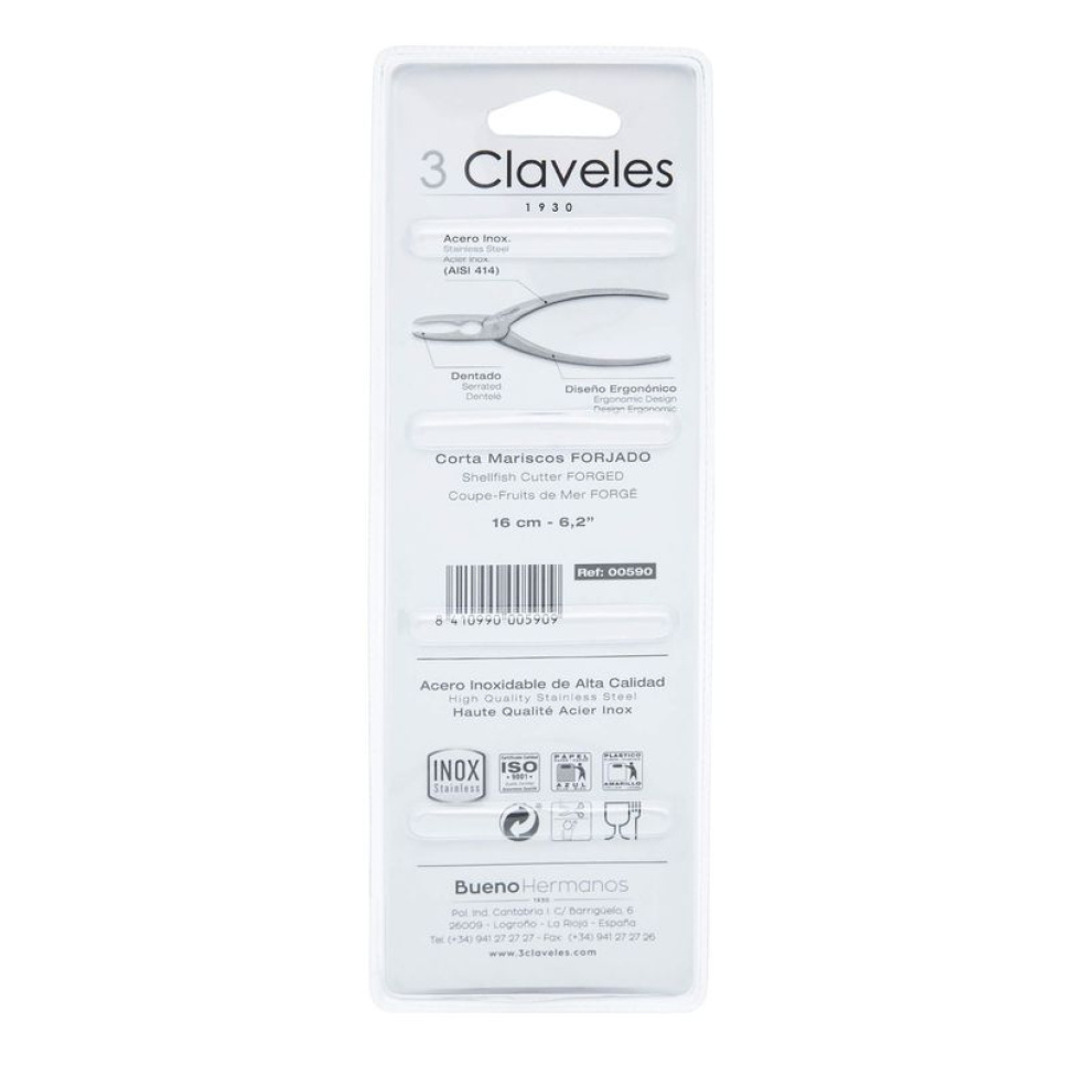 Ciseaux à crustacés, 16 cm - 3 Claveles