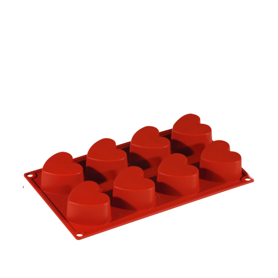 Moule à pâtisserie en silicone, cœur, 8 pcs - Pavoni dans le groupe Pâtisserie / Moules / Moules en silicone l\'adresse The Kitchen Lab (1827-13661)