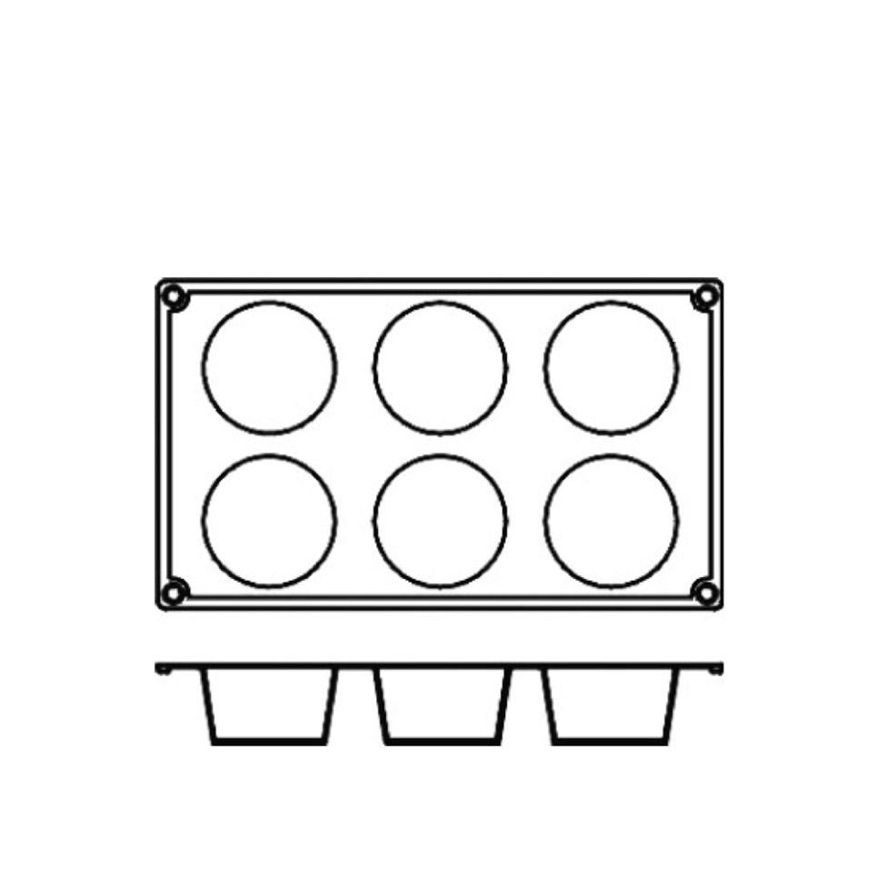 Moule à pâtisserie en silicone, cylindre, 6 pcs - Pavoni
