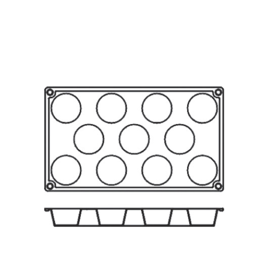 Moule à pâtisserie en silicone, petit cylindre, 11 pcs - Pavoni