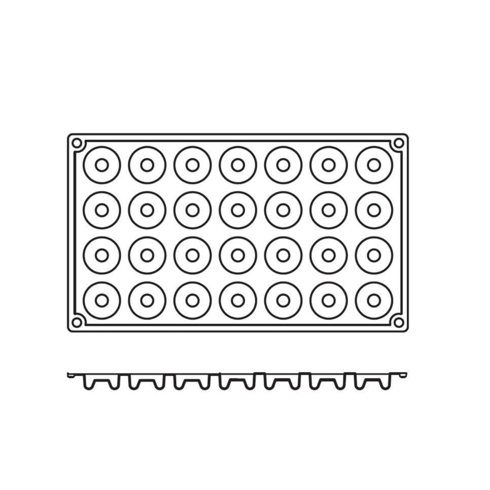 Moule à pâtisserie en silicone, petit savarin, 28 pcs - Pavoni