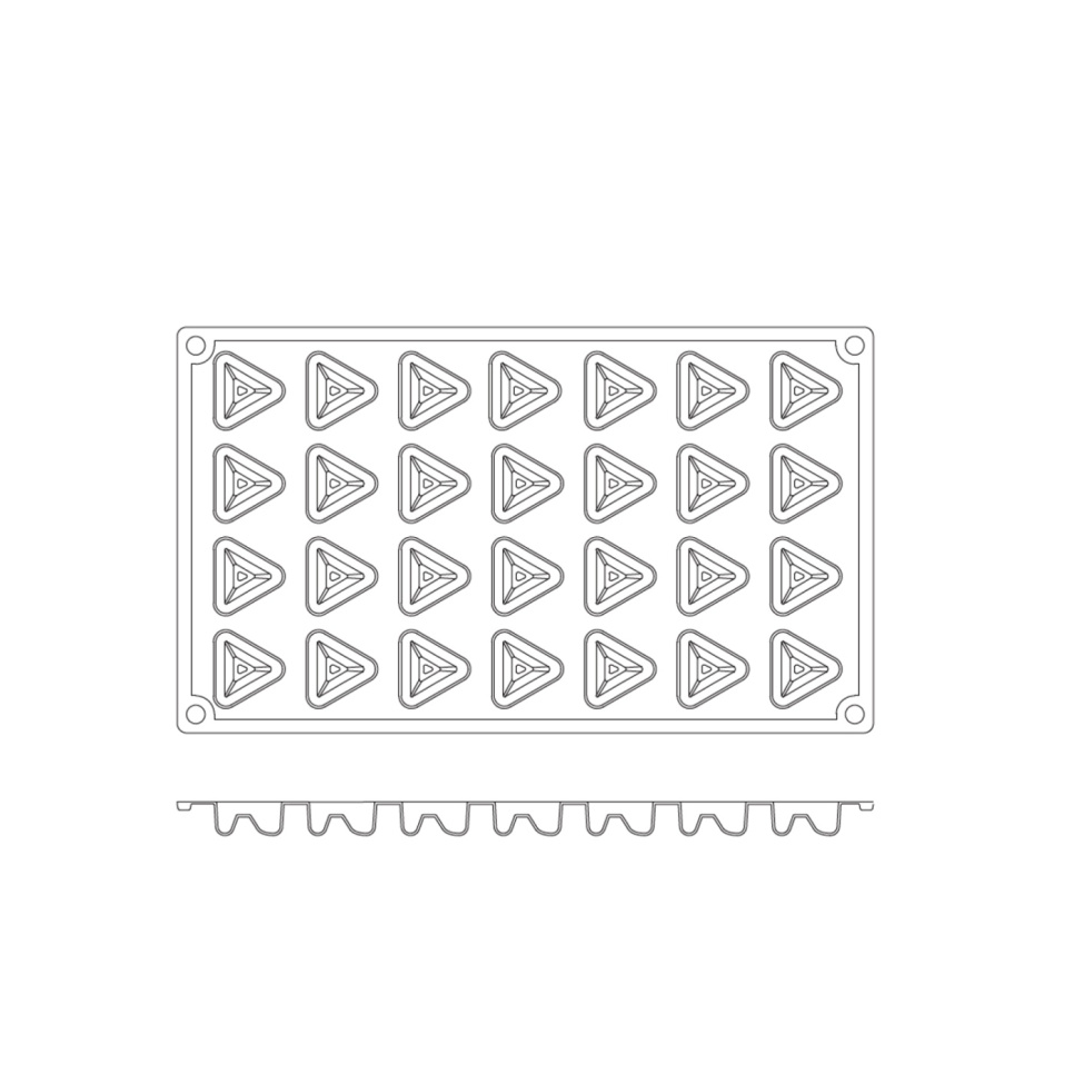 Moule à pâtisserie en silicone, petit savarin triangulaire, 28 pcs - Pavoni
