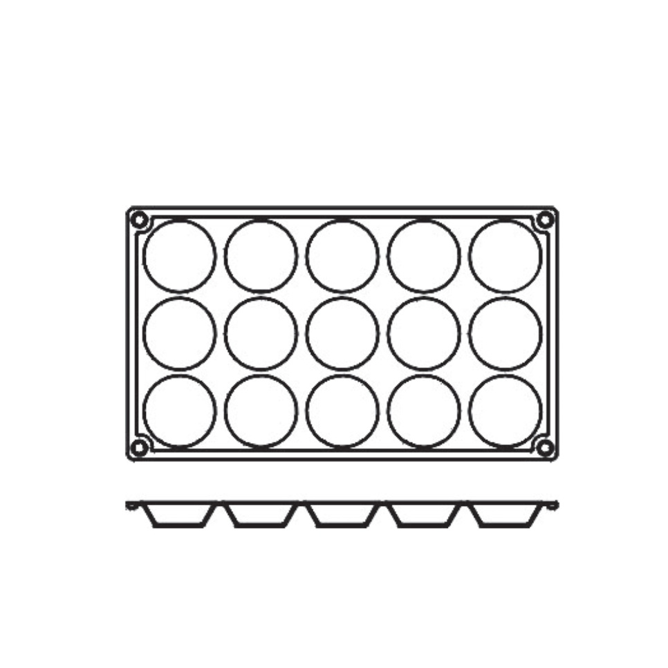 Moule en silicone, tartelette, 15 pcs - Pavoni