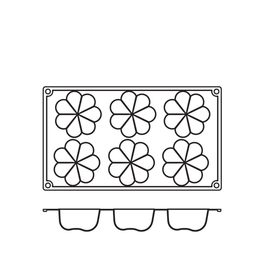 Moule à pâtisserie en silicone, moule à charlotte, 6 pcs - Pavoni