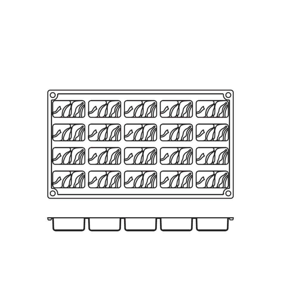 Moule à pâtisserie en silicone, moule à nougat, 20 pcs - Pavoni