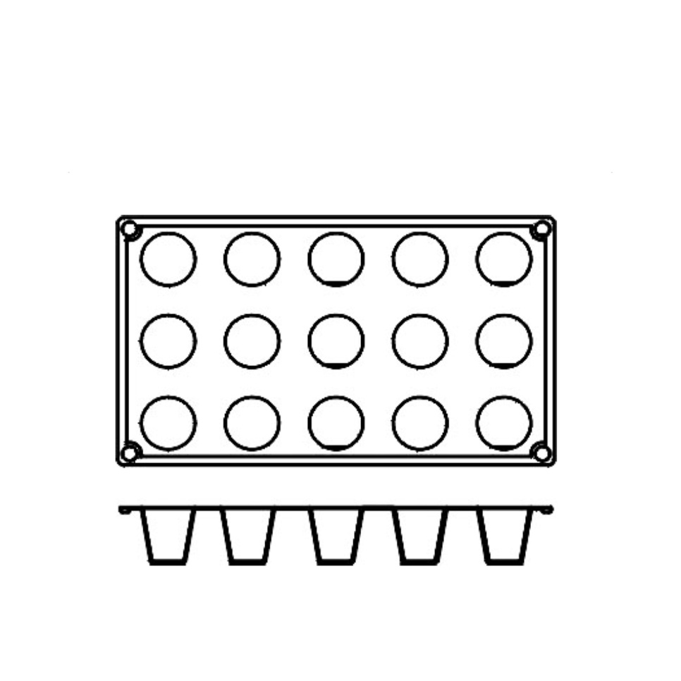 Moule à pâtisserie en silicone, petit cône, 15 pcs - Pavoni
