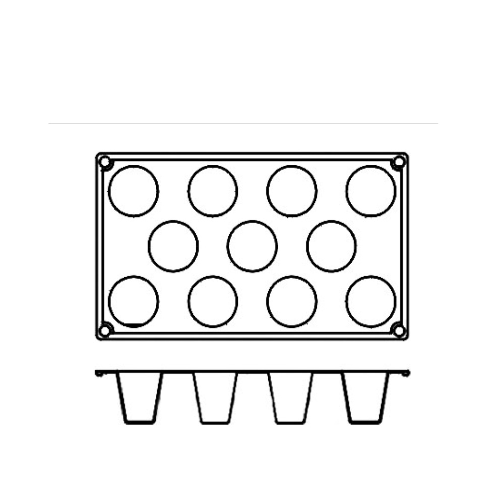 Moule à pâtisserie en silicone, cône, 11 pcs - Pavoni