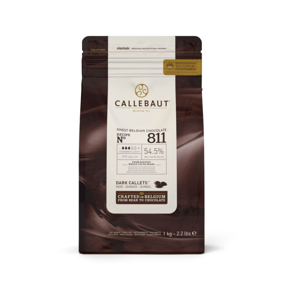 Couverture, chocolat noir 54,5%, pastilles, 1 kg - Callebaut dans le groupe Pâtisserie / Ustensiles à pâtisserie / Ustensiles pour le chocolat l\'adresse The Kitchen Lab (1827-25845)