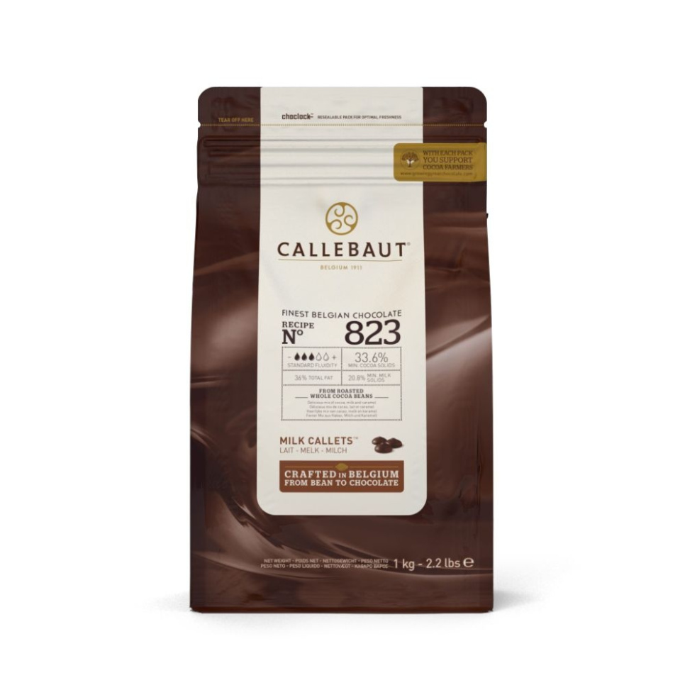 Couverture, chocolat au lait 33,6%, pastilles, 1 kg - Callebaut dans le groupe Pâtisserie / Ustensiles à pâtisserie / Ustensiles pour le chocolat l\'adresse The Kitchen Lab (1827-25846)