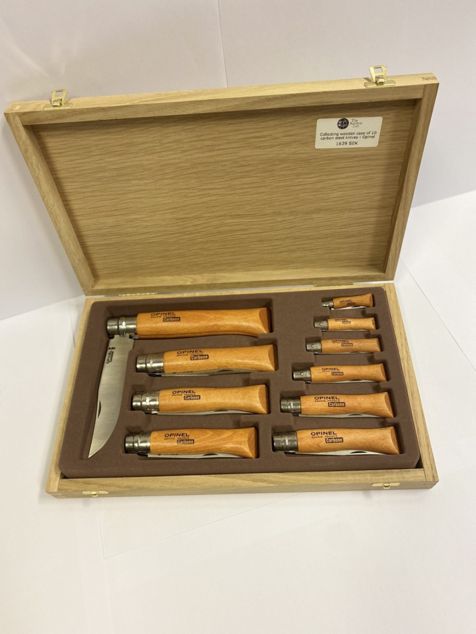 Couteaux en coffret de collection, acier carbone, 10 pièces - Opinel
