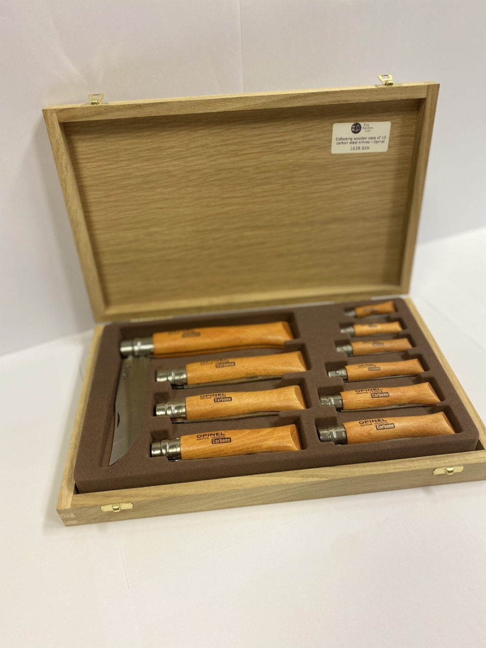 Couteaux en coffret de collection, acier carbone, 10 pièces - Opinel