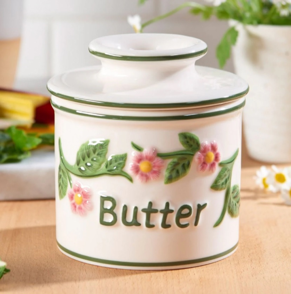 Cloche à beurre, Floral - Butter Bell® dans le groupe Arts de la table / Assiettes, Bols et Plats / Beurrier l\'adresse The Kitchen Lab (1869-29532)