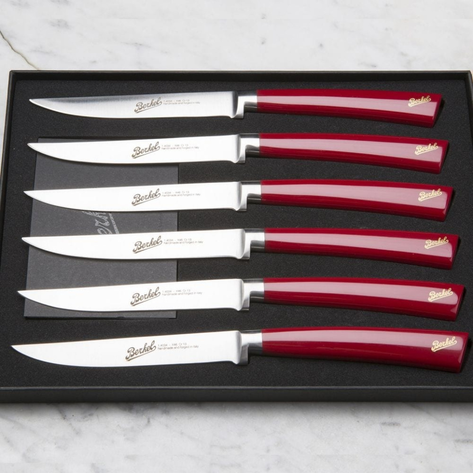 Couteaux à steak, pack de 6, Elegance Red - Berkel