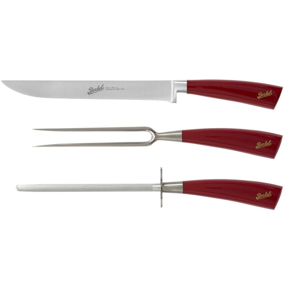 Service à rôtir en trois parties, Elegance Red - Berkel dans le groupe Cuisine / Couteaux de cuisine / Set de couteaux l\'adresse The Kitchen Lab (1870-23989)