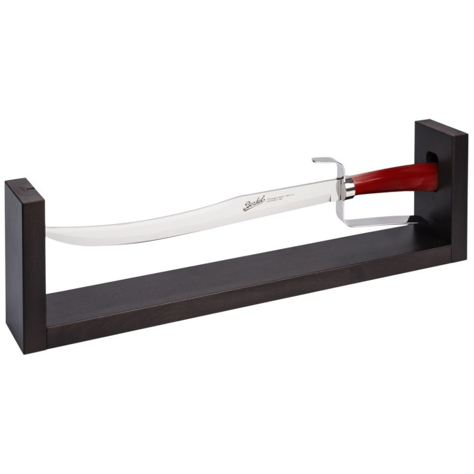 Sabre à champagne avec support en bois, 52 cm, Elegance Red - Berkel dans le groupe Cocktails et Vin / Accessoires pour le vin / Couteaux de sommelier et ouvre-bouteilles l\'adresse The Kitchen Lab (1870-24000)