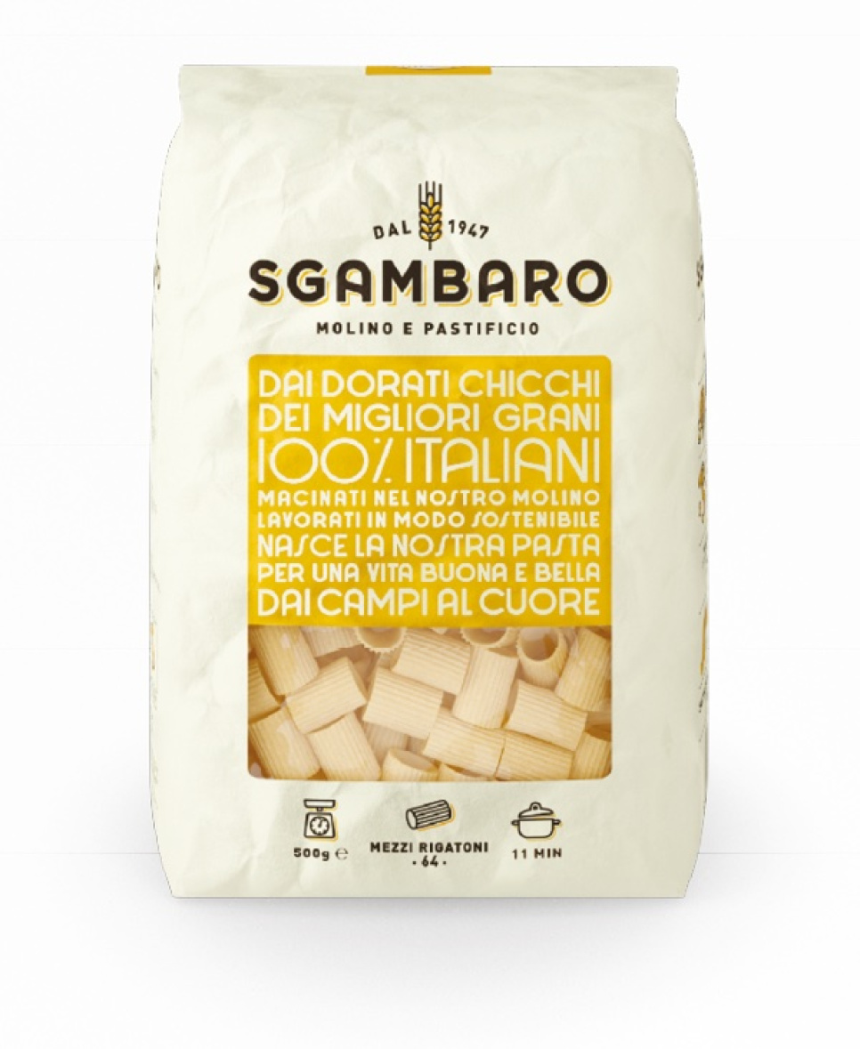 Mezzi rigatoni Linea Gialla Marco Aurelio, 500g - Sgambaro dans le groupe Cuisine / Autour du monde l\'adresse The Kitchen Lab (2022-28320)