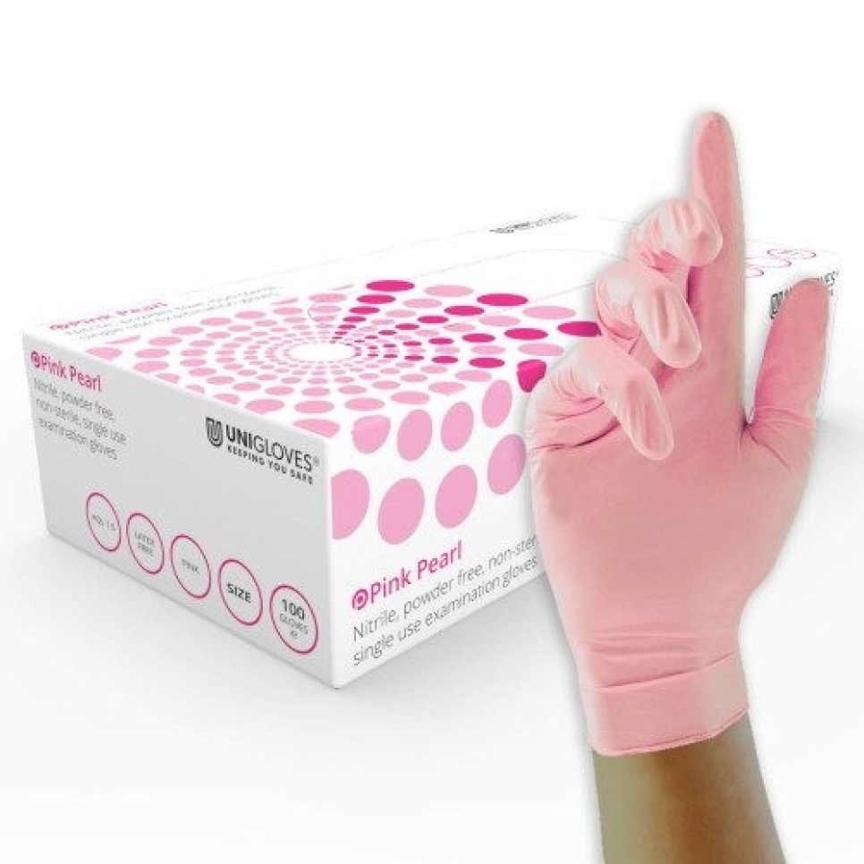 Gant en nitrile, rose, pack de 100 - Unigloves dans le groupe Cuisine / Ustensiles de cuisine / Mise en place l\'adresse The Kitchen Lab (2047-26253)