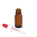 Flacon compte-gouttes brun avec pipette en verre, 10 ml