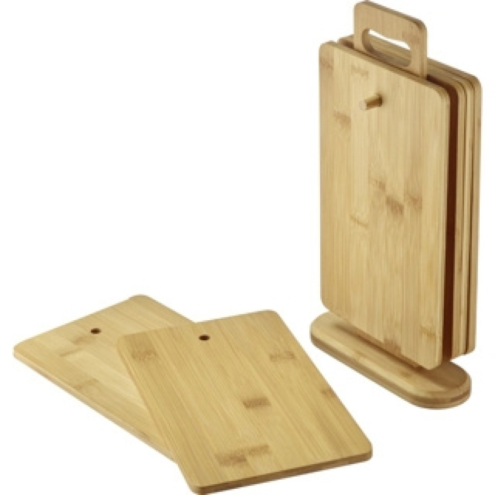 Planches de service en bambou avec support, paquet de 6 - Westmark dans le groupe Arts de la table / Assiettes, Bols et Plats / Assiettes à salade l\'adresse The Kitchen Lab (2190-32263)