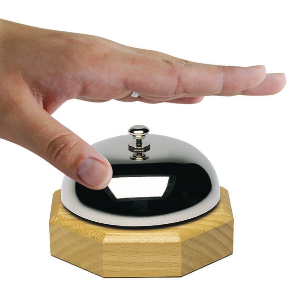 Cloche à anneau avec base en bois - Westmark