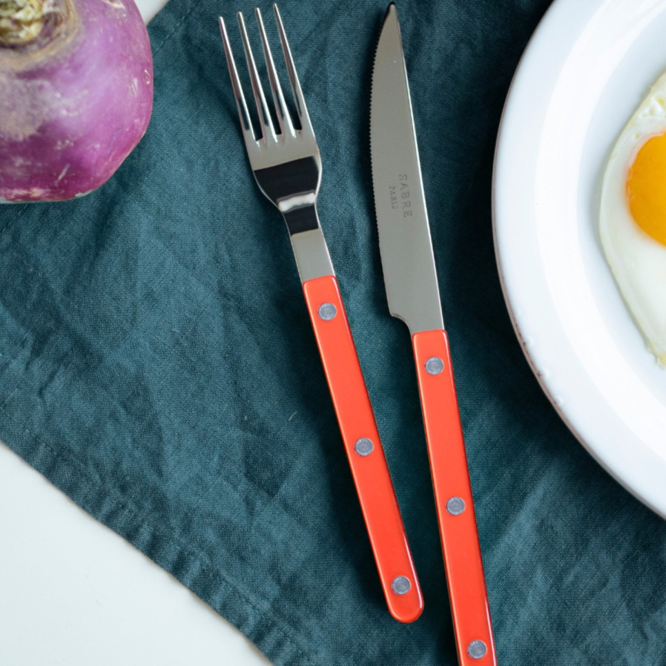 Set de couverts, 24 pièces, Bistrot Pearly, Orange - Sabre Paris