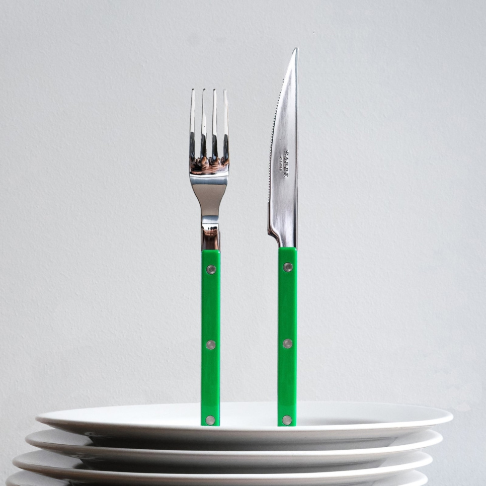 Set de couverts, 24 pièces, Bistrot, Garden green - Sabre Paris