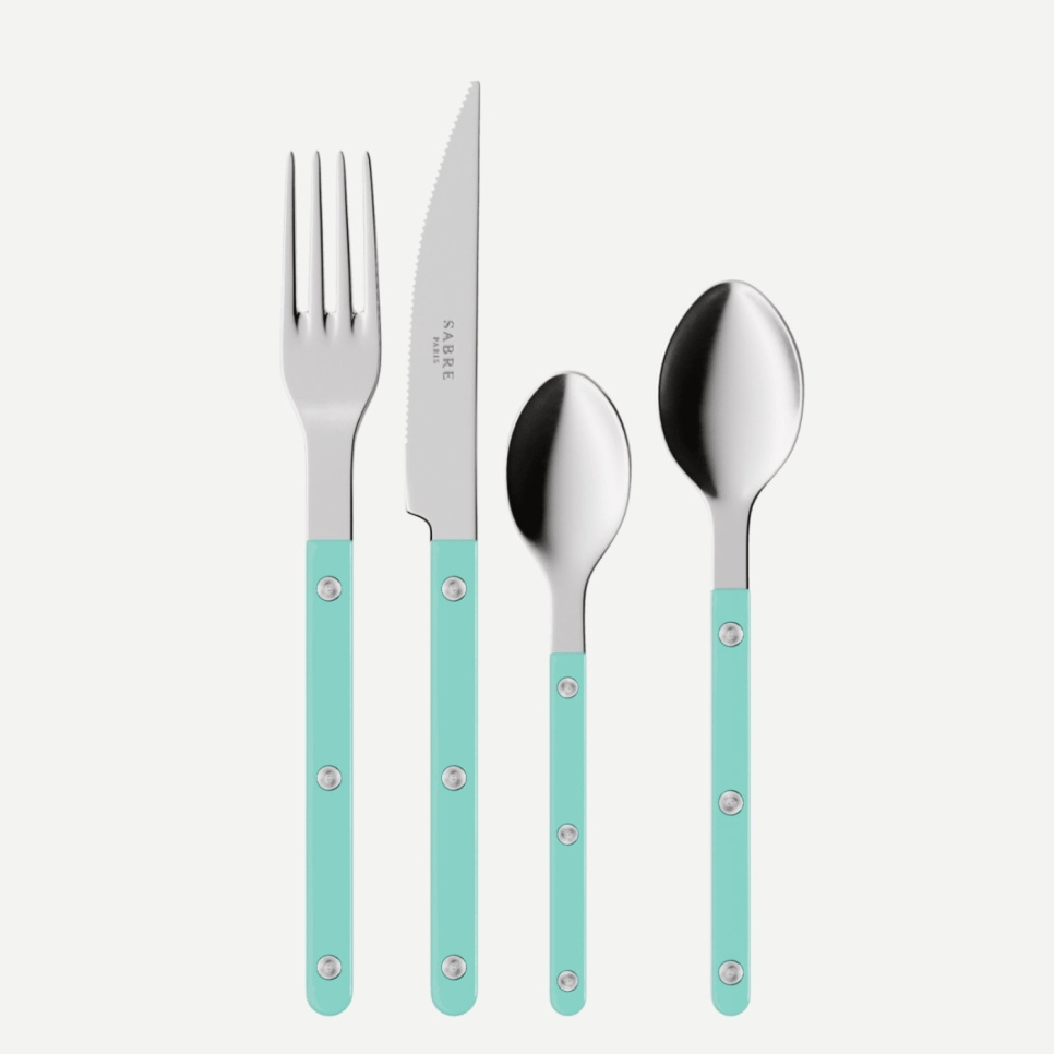 Set de couverts, 24 pièces, Bistrot, Turquoise - Sabre Paris dans le groupe Arts de la table / Couverts / Couverts l\'adresse The Kitchen Lab (2195-32348)