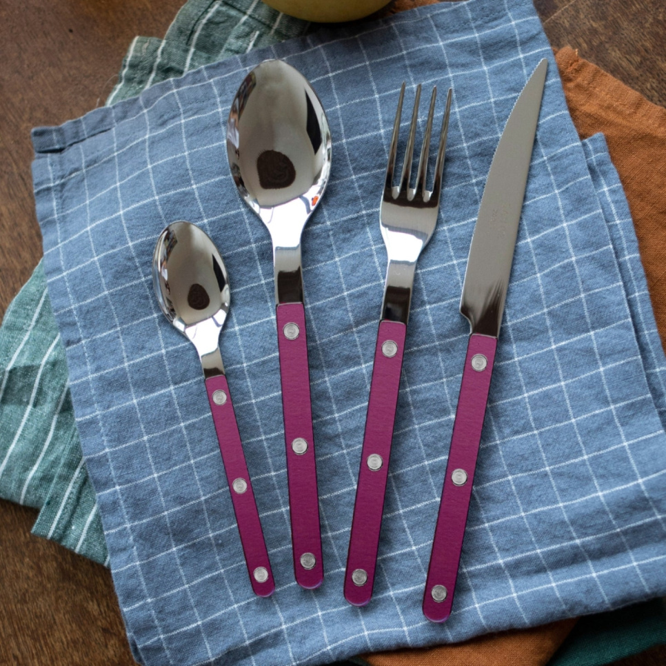 Set de couverts, 4 pièces, Bistrot Pearly, Aubergine - Sabre Paris