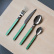 Set de couverts, 4 pièces, Bistrot Pearly, Garden green - Sabre Paris