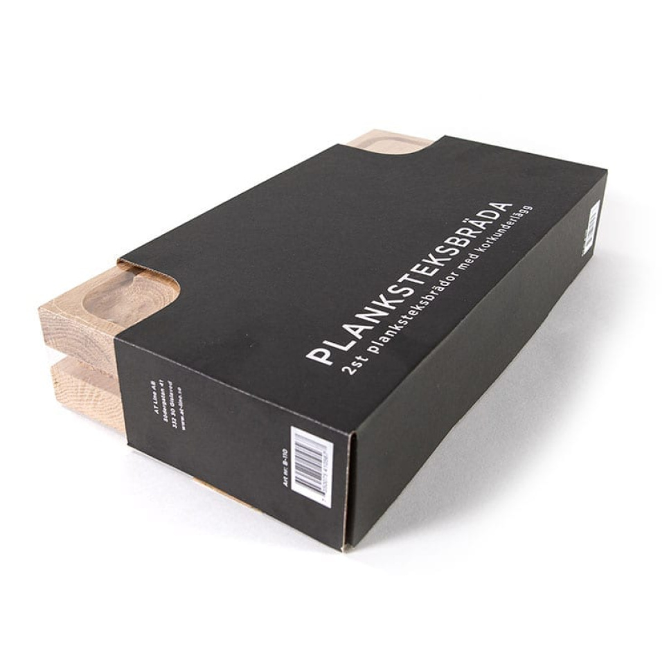 Planksteksbrädor i ek med kork, 2 st - AT-Line dans le groupe Cuisine / Ustensiles de cuisine / Planches à découper l\'adresse The Kitchen Lab (2212-30432)