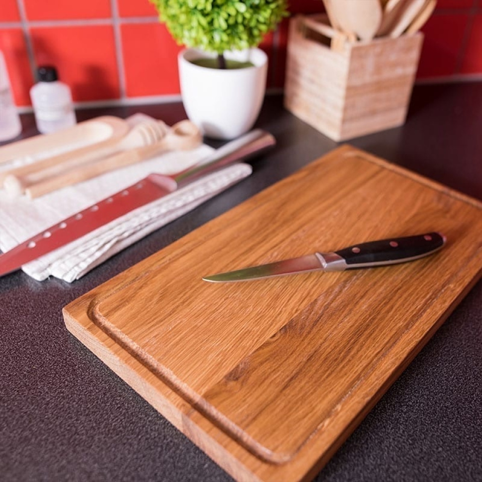 Planche à découper en chêne huilé, Simple, 35x25 cm - AT-Line