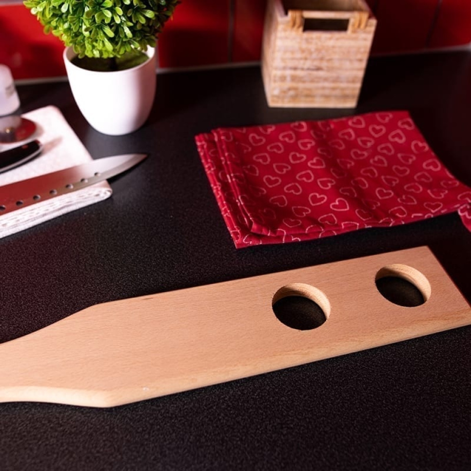 Spatule de brassage en hêtre, avec trou - AT-Line