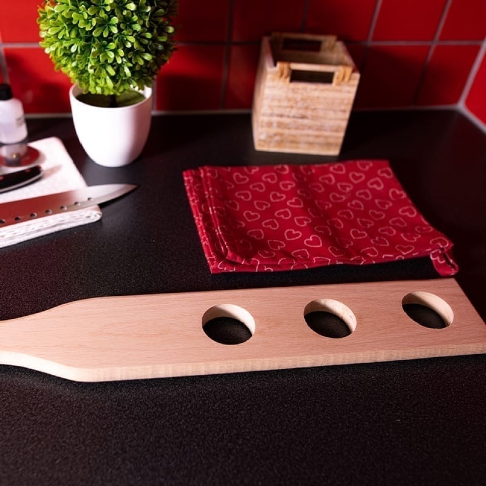 Spatule de brassage en hêtre, avec trou - AT-Line