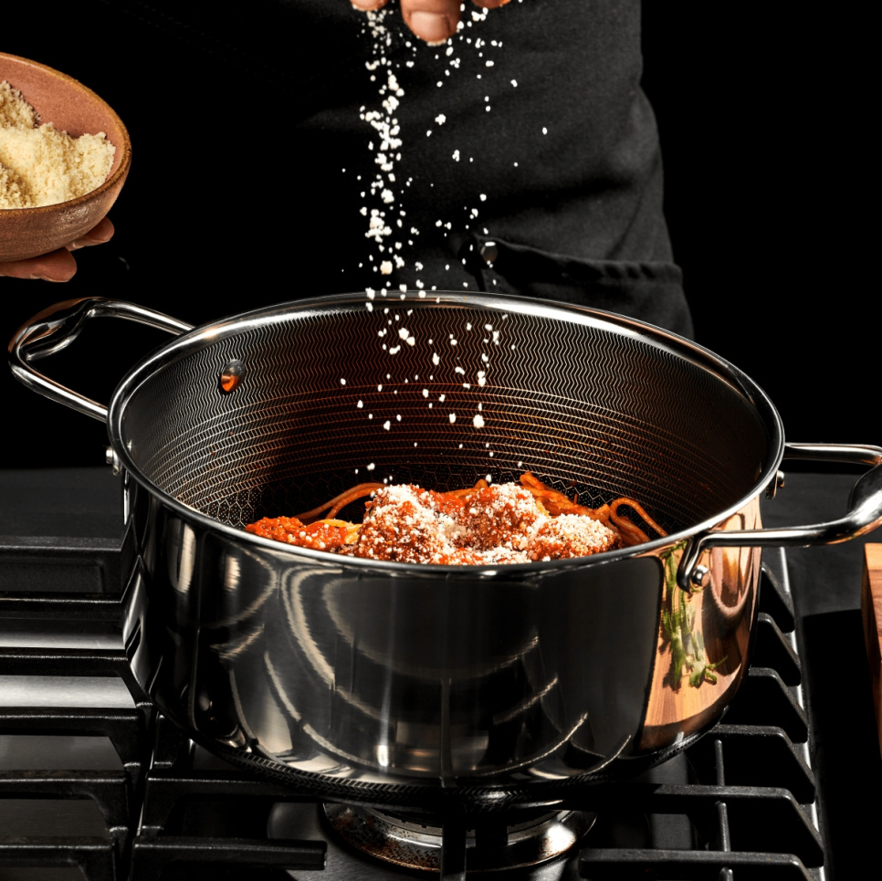 Marmite en acier inoxydable avec couvercle, antiadhésive, 4,7 L - Hexclad