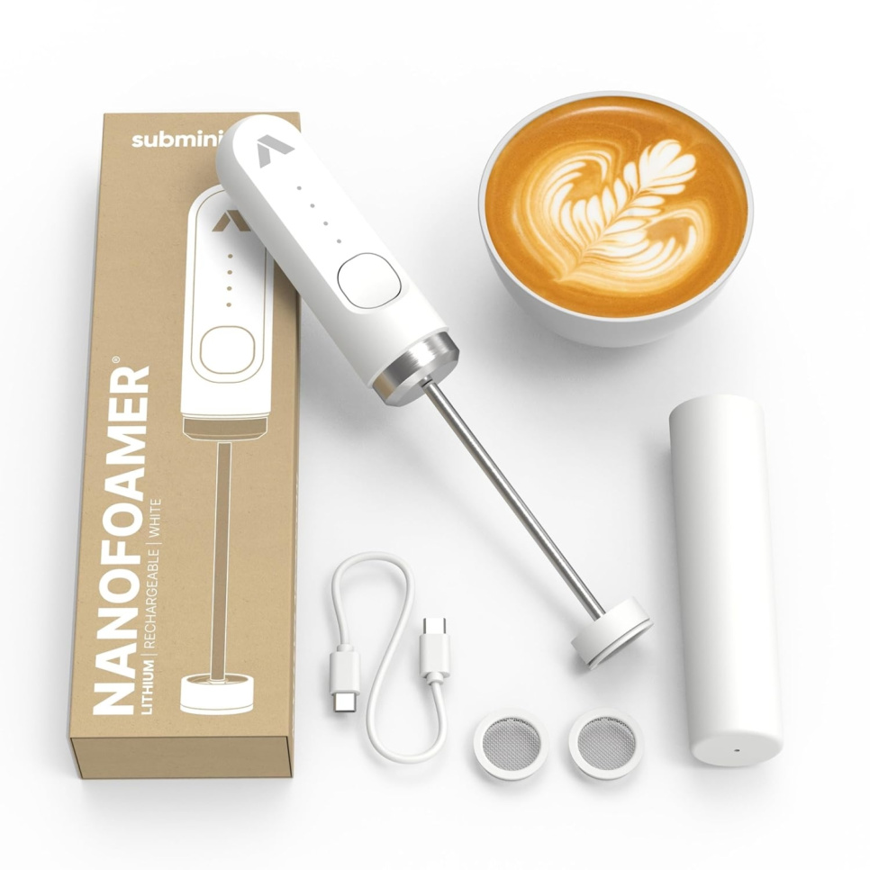 Subminimal NanoFoamer Lithium mousseur à lait, blanc
